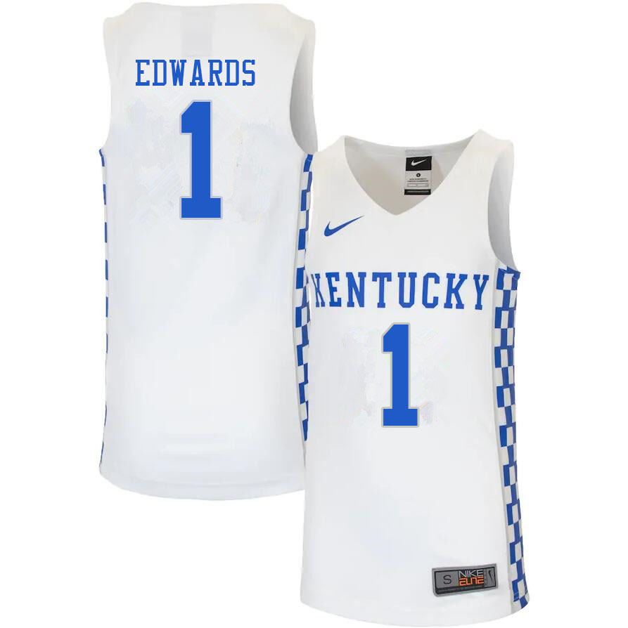 Men #1 Justin Edwards Kentucky Wildcats College Basketball Jerseys Stitched Sale-White